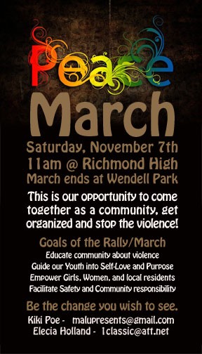 Peace March flyer - be the change you wish to see